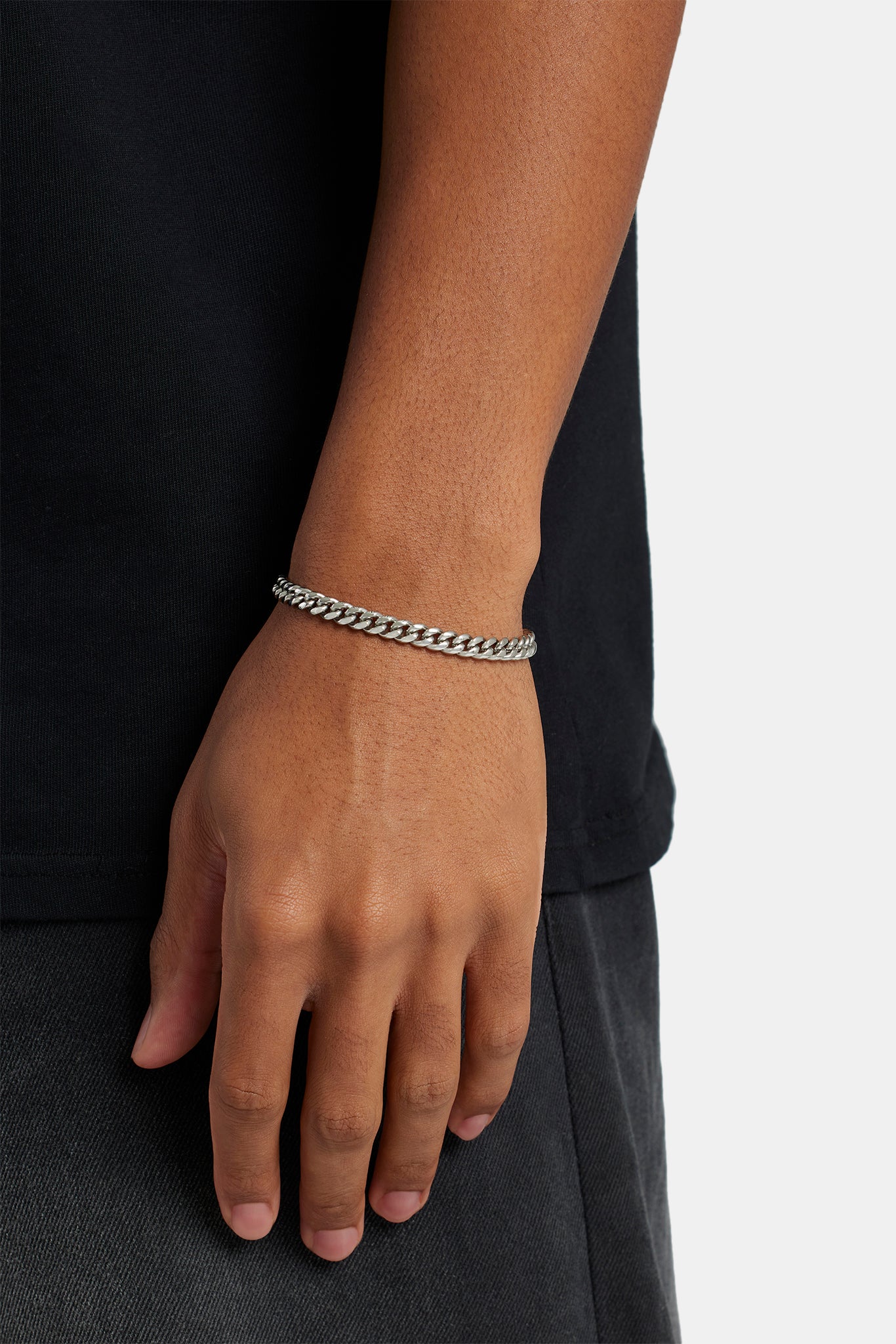 5 mm Miami Cuban Armband – Weiß